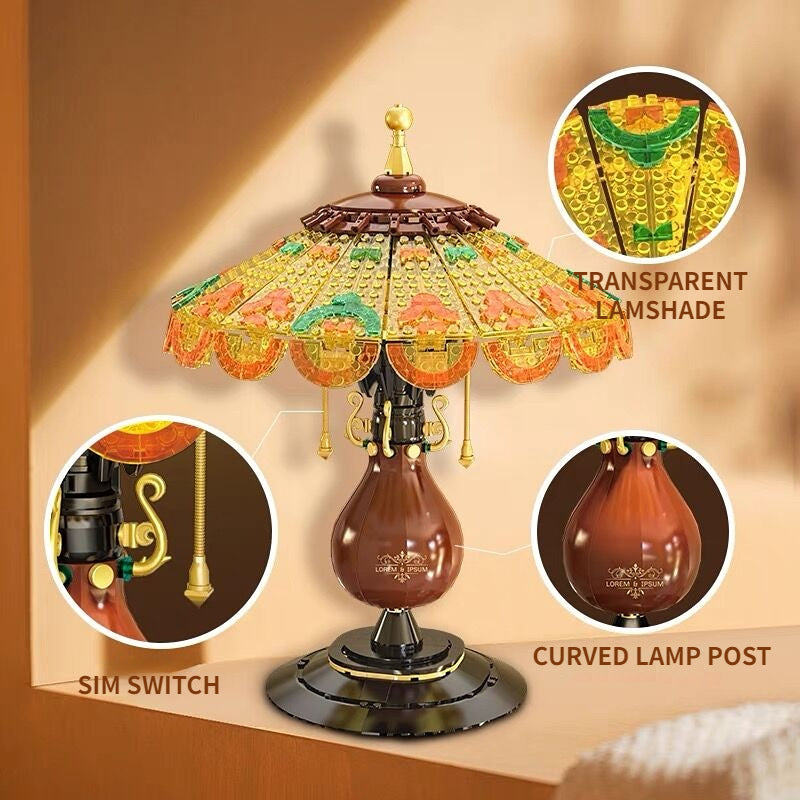 ZHEGAO™ Retro Table Lamp Building Blocks, Art Decoration Model