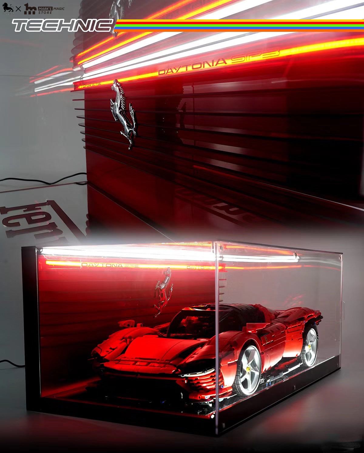 【Premium】LEGO® Ferrari Daytona SP3 Acrylic Display Case