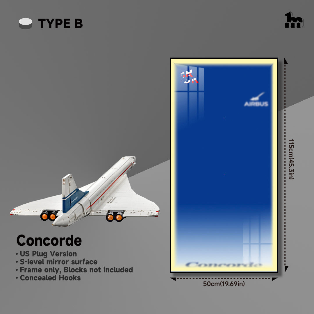 Wall Display Frames  for LEGO® ICONS Concorde