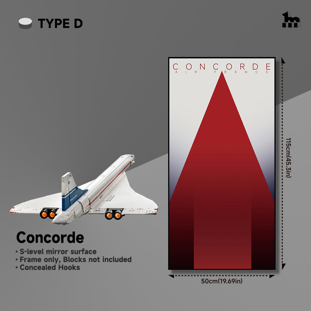 Wall Display Frames  for LEGO® ICONS Concorde