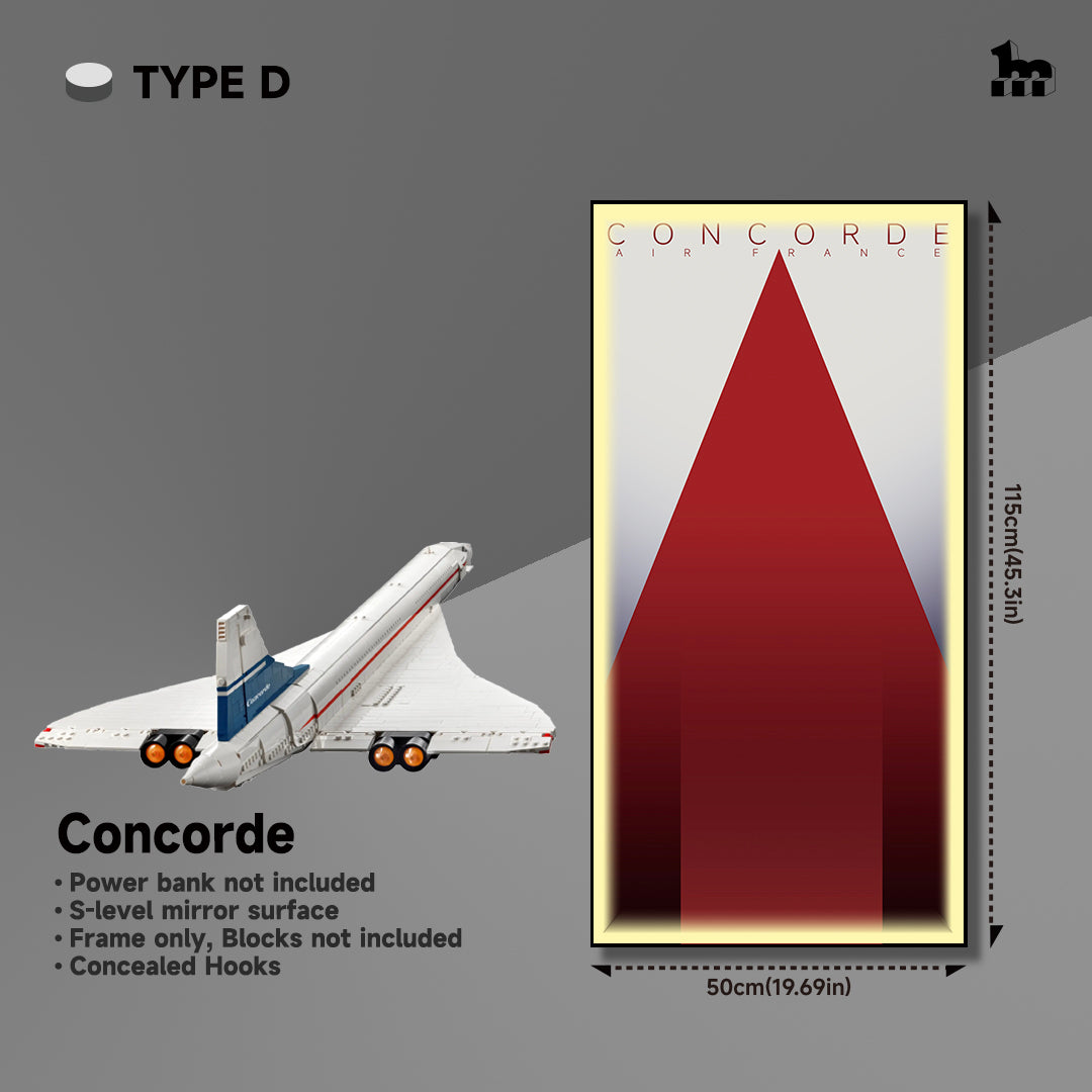 Wall Display Frames  for LEGO® ICONS Concorde