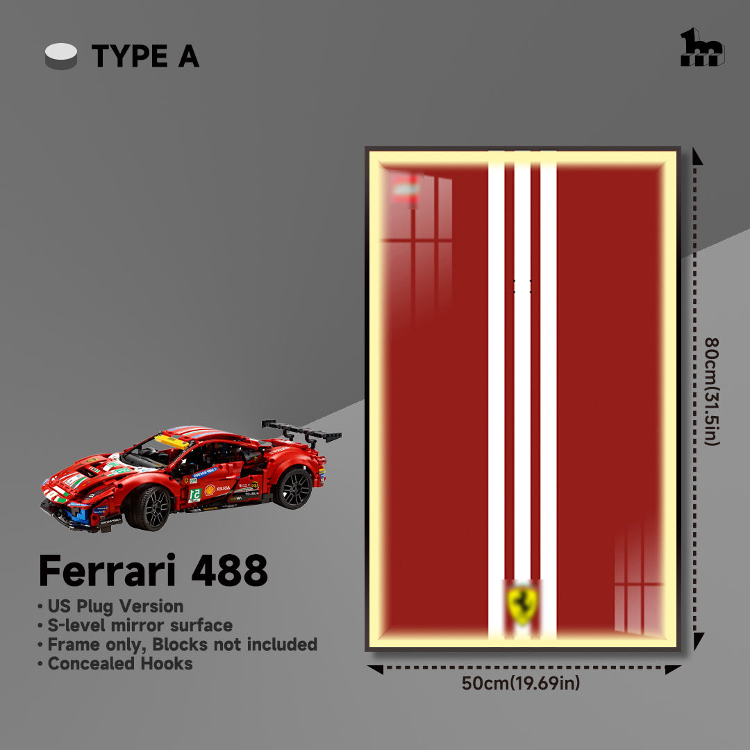 Car Display Wall Frame for LEGO® TECHNIC™ Ferrari 488 42125