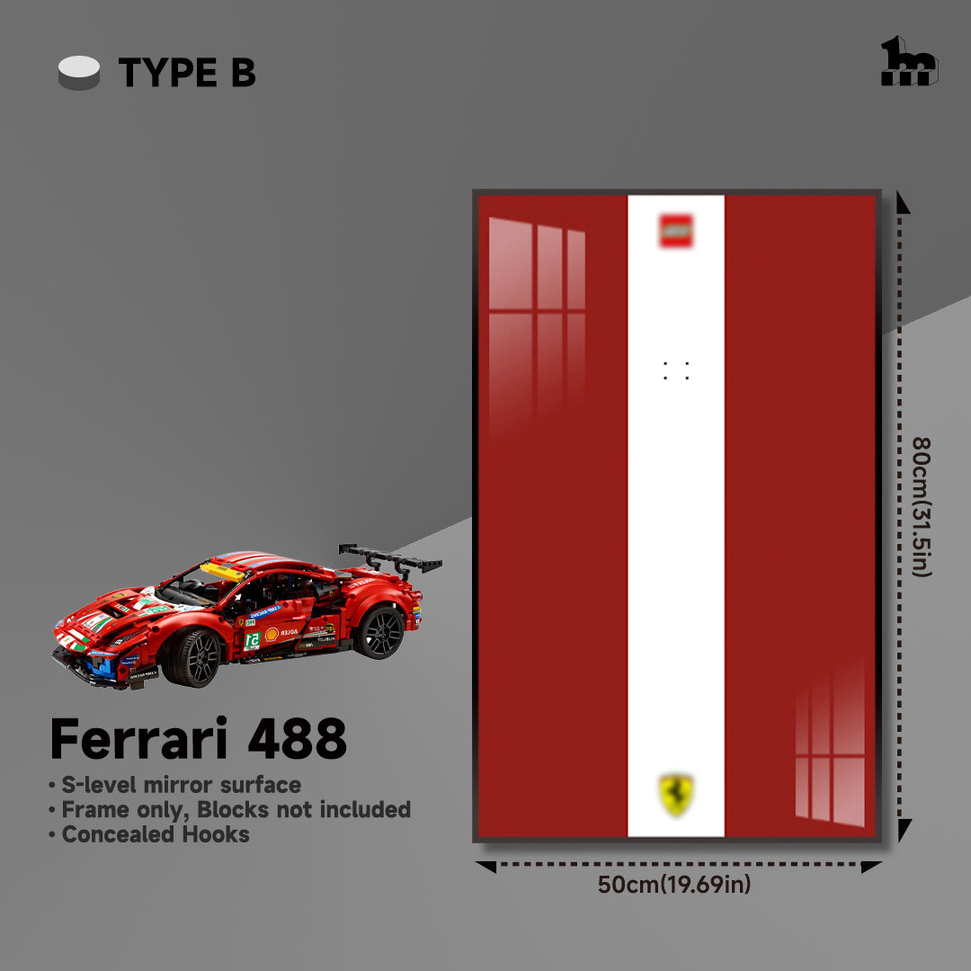 Car Display Wall Frame for LEGO® TECHNIC™ Ferrari 488 42125