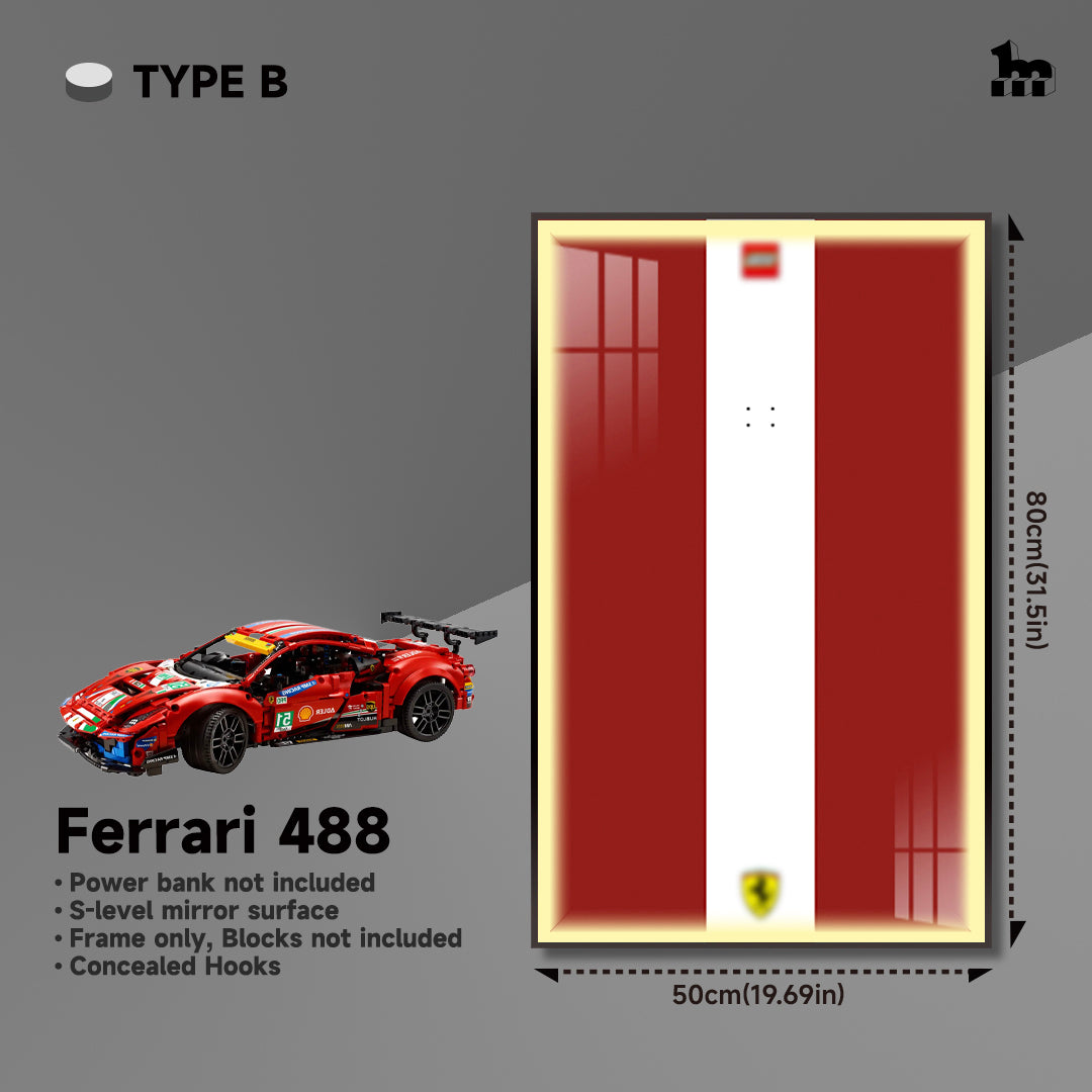 Car Display Wall Frame for LEGO® TECHNIC™ Ferrari 488 42125