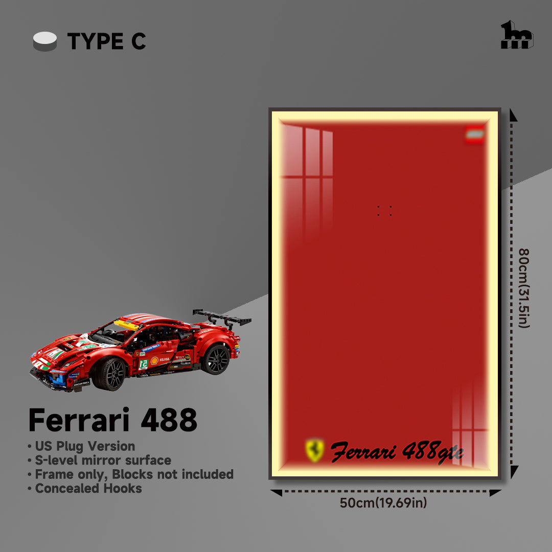 Car Display Wall Frame for LEGO® TECHNIC™ Ferrari 488 42125