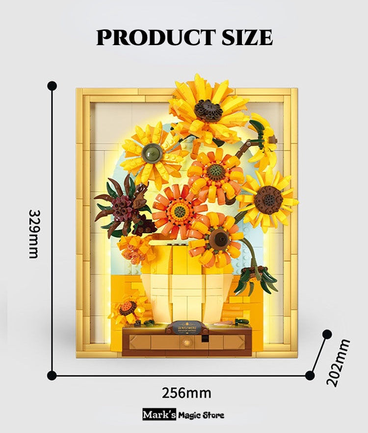 WEKKI™ The Sunflower Building Blocks（Free Exquisite Lighting Parts）