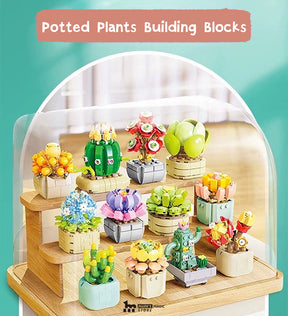 FEIMI™ The Potted Plants Building Blocks（Free Display rack）