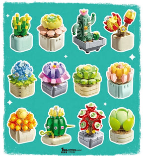 FEIMI™ The Potted Plants Building Blocks（Free Display rack）